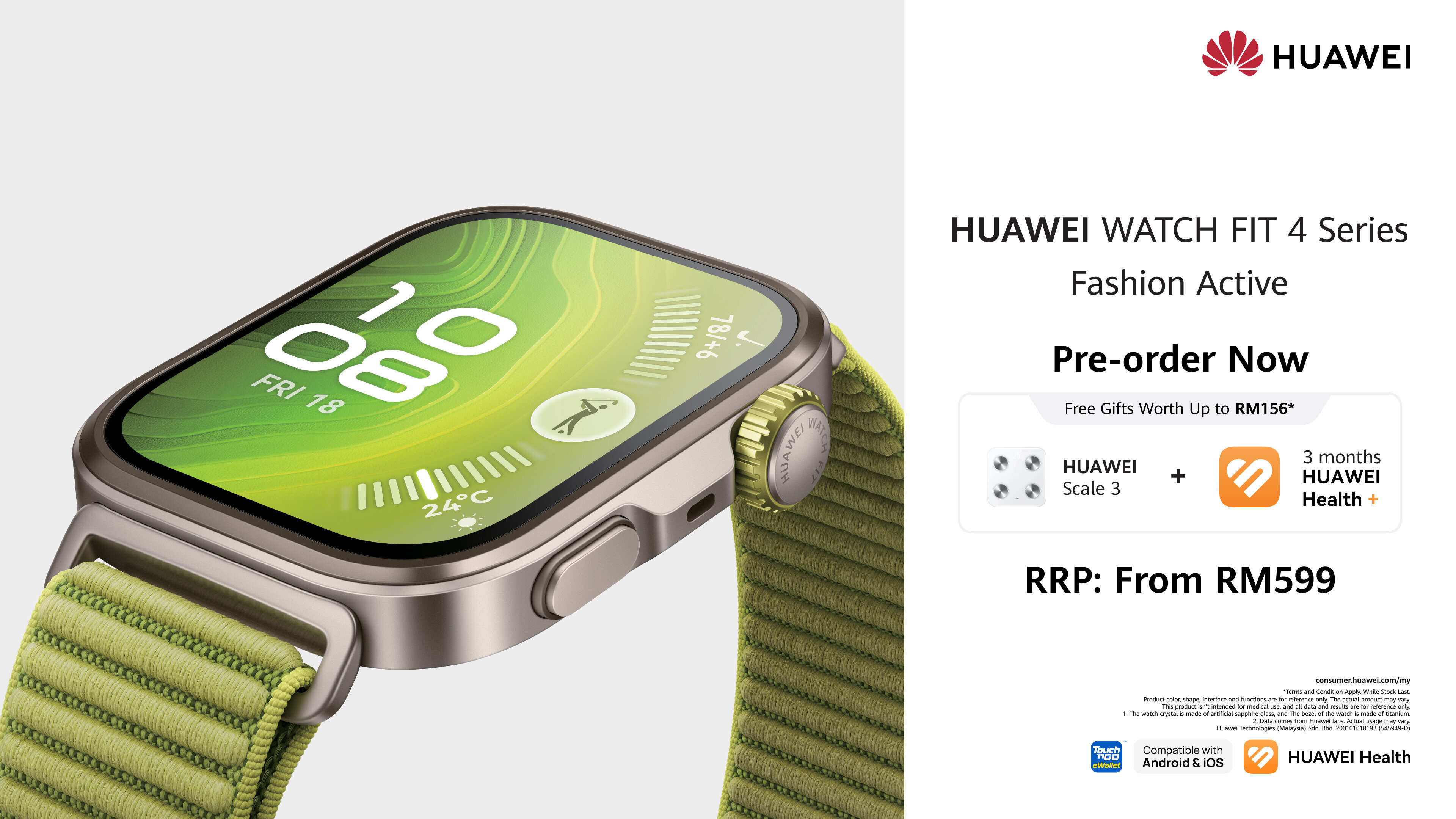 HUAWEI LAUNCHES WATCH FIT 4 SERIES WITH PRO-LEVEL OUTDOOR SPORTS PERFORMANCE AND ECG FEATURE IN A SLEEK DESIGN