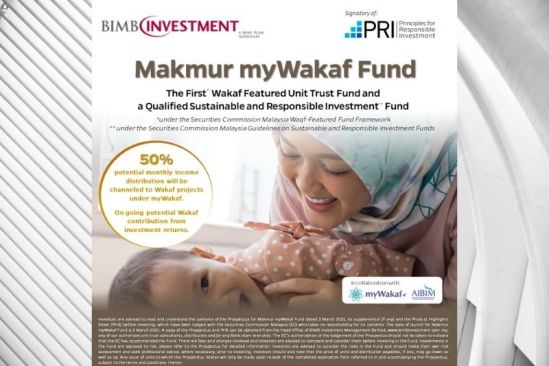 BIMB Investment launches the First Wakaf Featured Unit Trust Fund under the Securities Commission Malaysia Waqf-Featured Fund Framework and  a Qualified Sustainable and Responsible Investment Fund