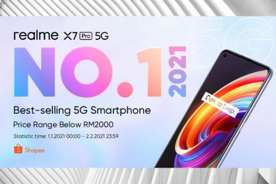 Realme X7 Pro Is the Best-selling 5g Smartphone on Shopee 2.2 CNY Sale