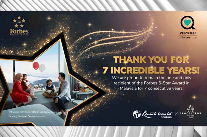 Malaysia’s leading luxury hotel Crockfords wins Forbes Travel Guide 5 Star Award 7 times in a row