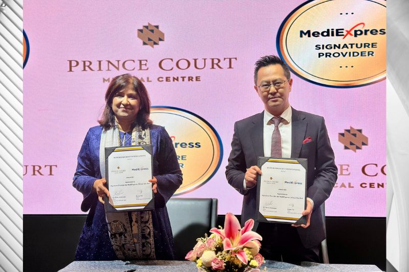 L-R Dr. Shuba Srinivasan, Chief Executive Officer of Prince Court Medical Centre &amp; Kenny Tai, Chief Executive Officer of MediExpress, 